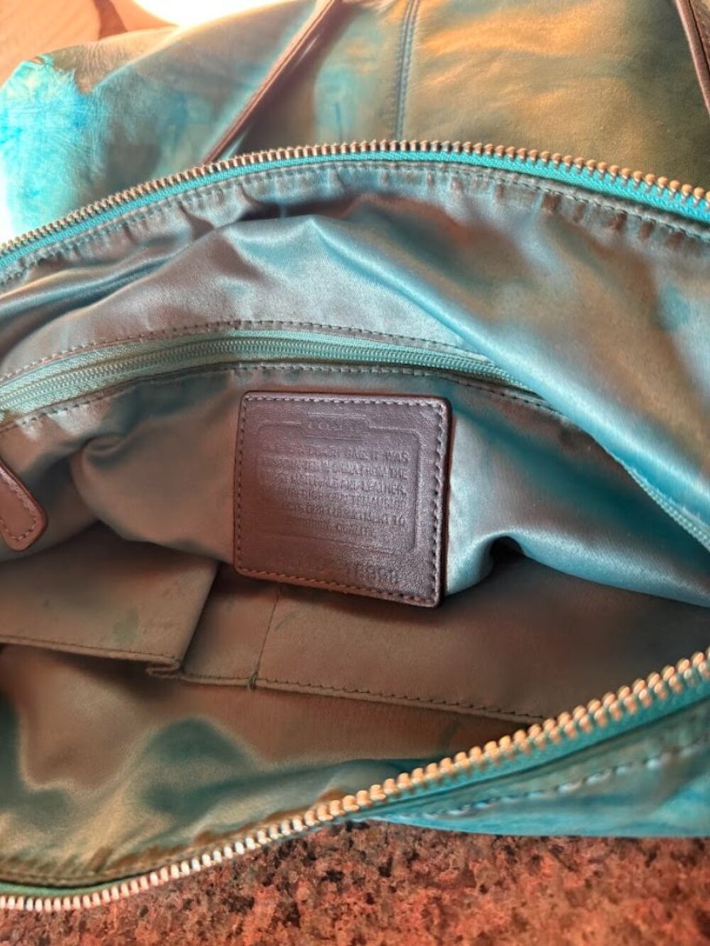 Coach Vintage 2001 Leather Tote – Hand Tooled Western Custom by Madmare Design - Picture 5 of 6